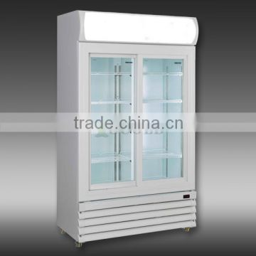 200 - 1600 LITERS DOUBLE GLASS DOORS REFRIGERATED SHOWCASE COOLER