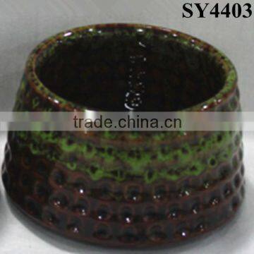 Glazed small porcelain ceramic flower pot table