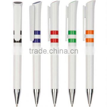 twist-action plastic ball pen with clip for promotion