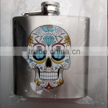 6oz portable wine flask with heat transfer