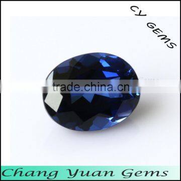 Oval shape blue sapphire synthetic stone