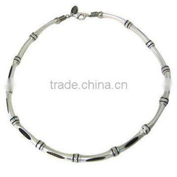 Fashion bamboo joint Silver Plated Necklace
