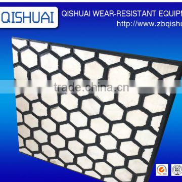 Mining Wear & abrasion protection 95% rubber backed alumina ceramic mat