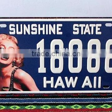 decorative embossing retro license plate