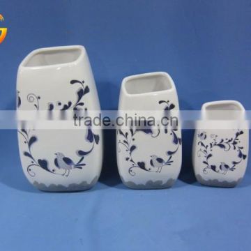 Hot selling Ceramic shiny chinese flower vase with pattern