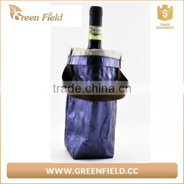 washable kraft paper bottle wine bag metallic single bottle bag