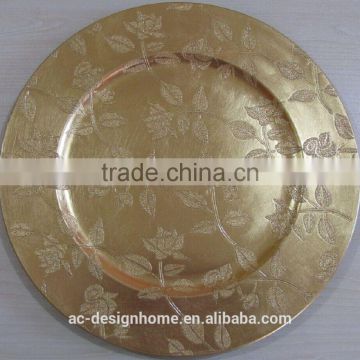 GOLD FOIL PP PLASTIC CHARGER PLATE