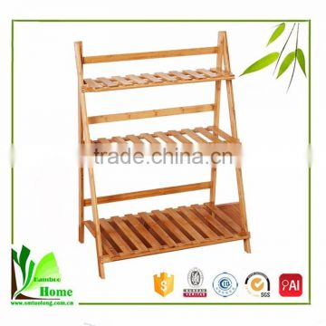 High quality bamboo outdoor flower shelf