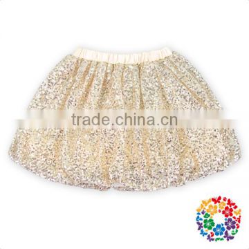 Fashion Champagne Color Tutu Skirt For Girl Kids Short Sequin Tulle Skirts Girls In Short Skirts On Sale In China