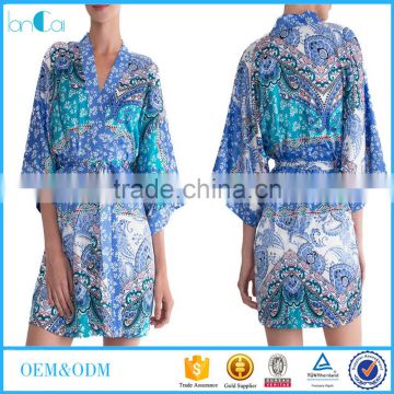 Bohemian midi sleeve pattern designs short kimono 2016 Wholesale women clothing