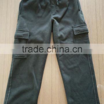 Men's,Boy's and Kid's fleece cargo pants with piping fleece pant