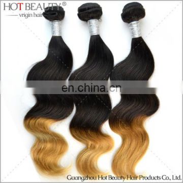 High feedback virgin remy human ombre two tone color hair