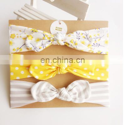 3 pieces/lot Headband Cotton Bow Kids Girls Hair Accessories 0-2 Years Old
