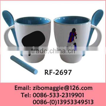 Hot Sale World Cup 2014 Ceramic Mugs with Spoon Holder