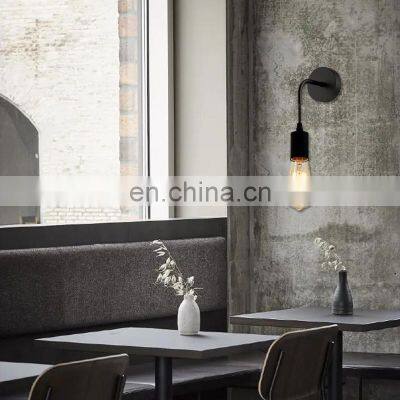 HUAYI New Product E27 Simple Black Iron Home Hotel Indoor Wall Mounted Indoor Wall Light