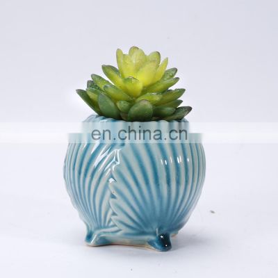 Genuine Chinese Antique White And Blue Sea Snail Flower Pots Small Size