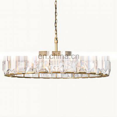 Modern luxury restaurant pendant light luxurious ring crystal chandelier for bedroom dinning room kitchen island strong