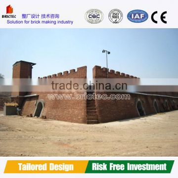 Clay Brick Hoffman kiln for brick burning With coal feeding
