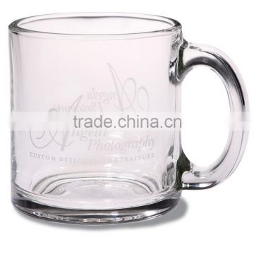 13oz clear glass beer mug with handle