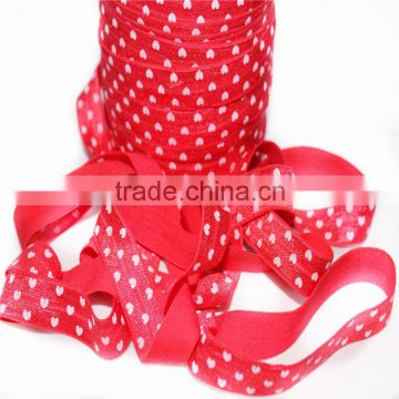 Vivid Red printed color elastic use for baby hair tie