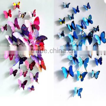 12Pcs 3D Butterfly Wall Sticker Fridge Magnet Home Decor Art Applique