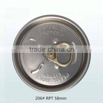 Aluminum 206# 58mm RPT Easy Open Pull Tab Cap For Beverage Can