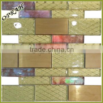 home tile strip glass metallic mosaic tile for decoration
