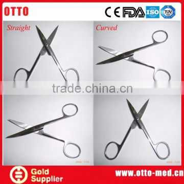 Surgical curved stainless steel types of medical scissors
