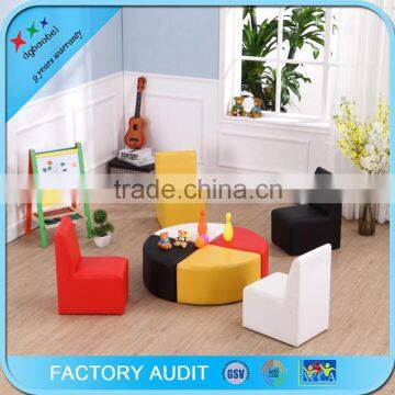 Kindergarten Children Soft Leather Sectional Sofa