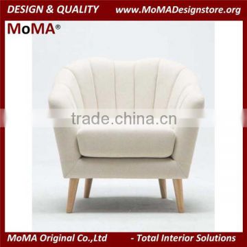 MA-IT209 Design Fabric Shell Lounge Sofa Arm Chair With Solid Wood Legs