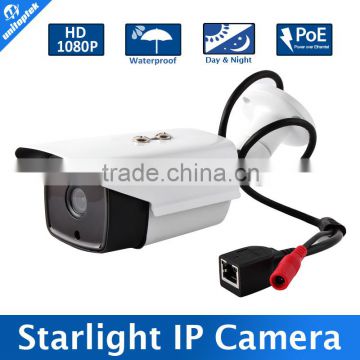 1/2.8'' IMX291 Sensor W 0.0001Lux,Full Starlight D/C Color 2MP 1080P Outdoor IP Camera With POE