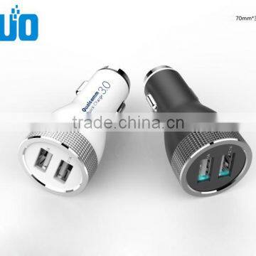 2016 Hot sale Qualcomm certified quick charge three ports QC 3.0 /Type C / Smart IC universal car chargers with 40W output