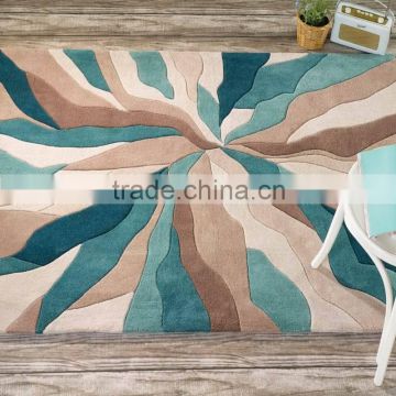 Abstract Design Floral Pattern Rug Large Modern Turquoise carpet