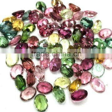 Oval 6x8 Natural Loose Gemstone Multi Color Faceted Top Quality Tourmaline Cut