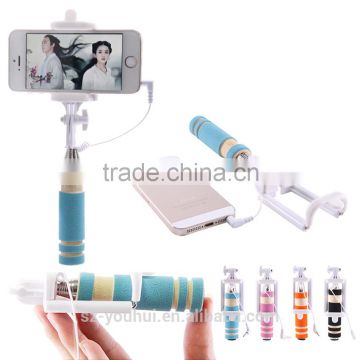 Wholesale Cheap Price Colorful Mini Selfie Stick Tripod with Wired for Smart Phone for iPhone for Samsung