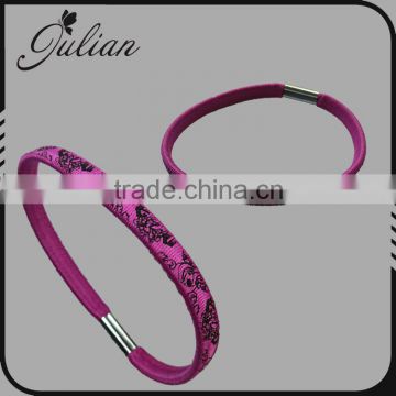 Girl print Elastic Hair Bands Tie Rope Ring Rubber Ponytail Holder Nylon Black Headwear For Women Hair Accessories FHELS0006-2
