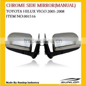 toyota hilux vigo side mirror parts #001516 chrome side mirror (manual) for hilux vigo 2004-2007