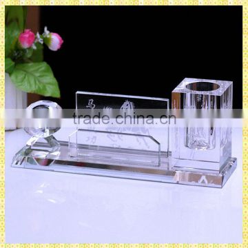 Antique Pen Holder Clock Crystal Office Gifts Set For Table Stationery Decoration