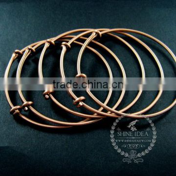 65mm diameter copper red brass simple adjustable wiring bracelet for beading DIY jewelry supplies 1900045
