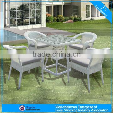 F- 715+1016 outdoor wicker leisure furniture coffee shop table set with aluminum feet