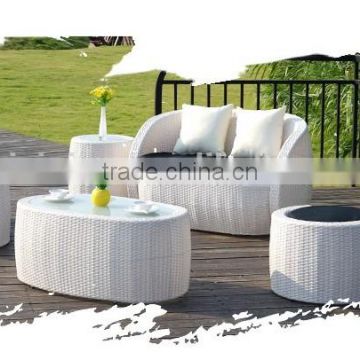 White Outdoor Leisure Rattan Sofa