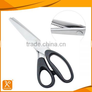 7" FDA stainless steel professional zigzag lace cutting scissors
