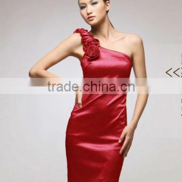 2013 One-shoulder Fat Woman Red Elegant Dresses