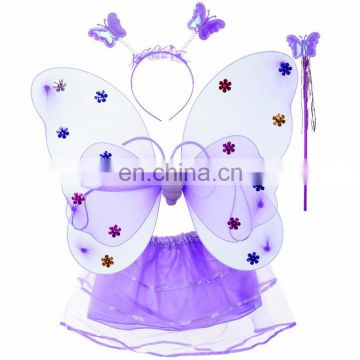 cheap fairy Wings Wand 4pce Set purple butterfly wings