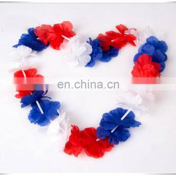 Word Cup Football Fan Flower Garland Lei France Team Polyeste Flower Leis