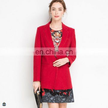 T-WB503 Red Woolen Winter Suit Coat Uniform Design for Women