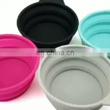 silicone Eco-friendly material folding portable dog training bowl treaty bowl