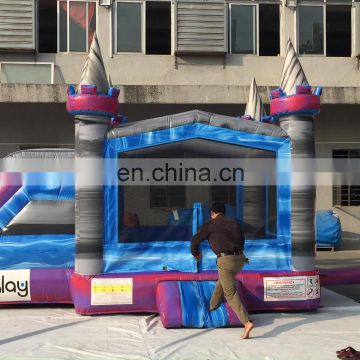 0.55mm PVC Material Inflatable Jumping House Bouncy Castle With Two Lane Slide Inflatable Bouncer Combo