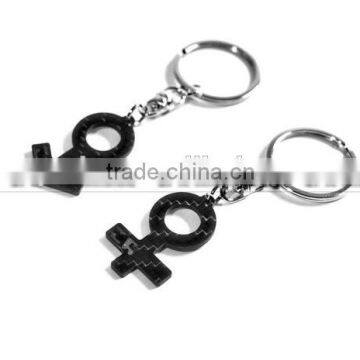 Latest Design Gorgeous Carbon Fiber Modern Lovers Key Ring