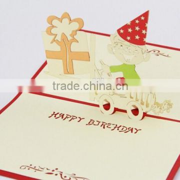 2016 best selling factory price happy birthday type greeting card with pop up